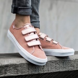Pink Suede Vans w/ Metallic Strap